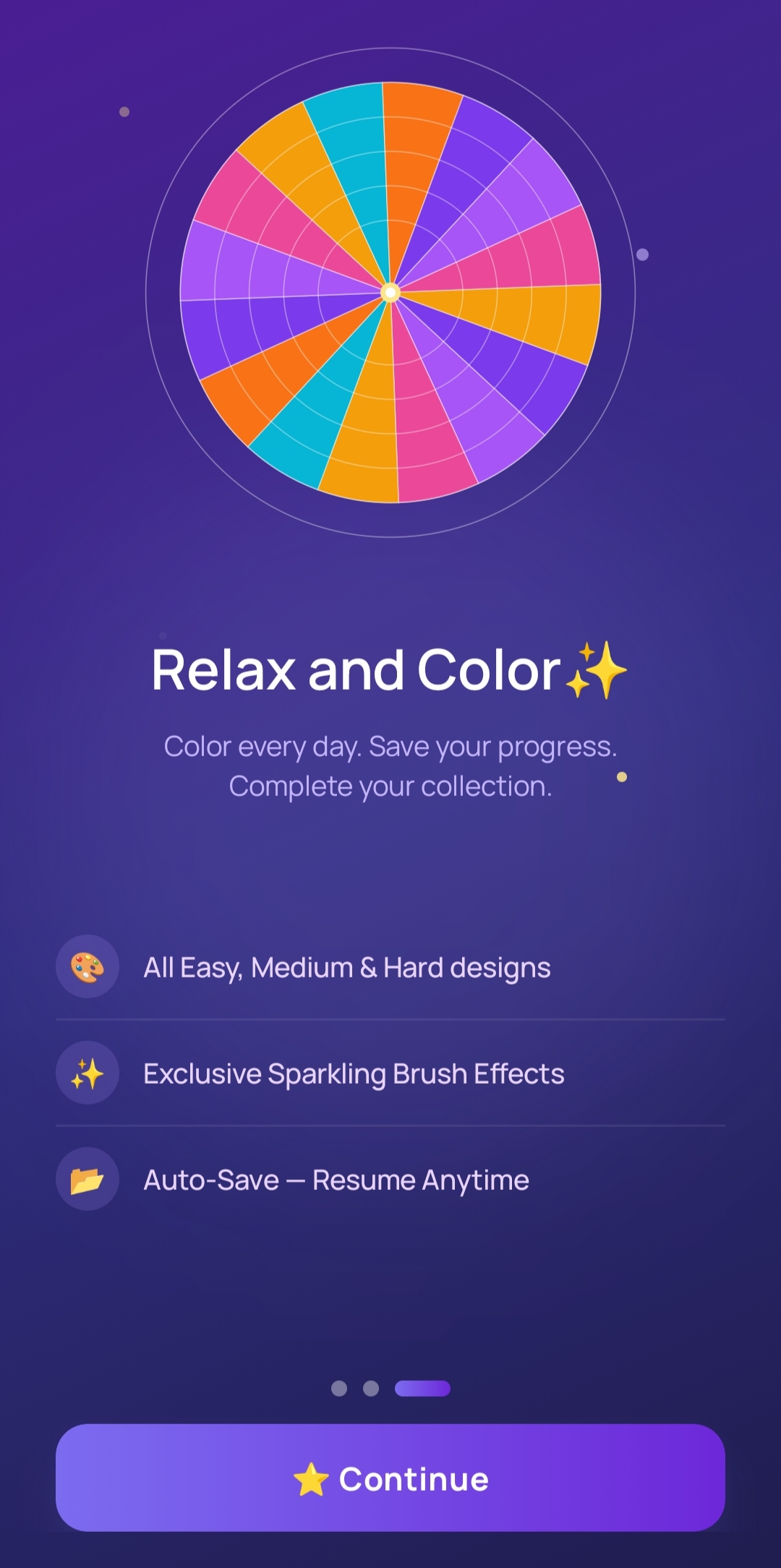Relax and Color — Auto-save and sparkling brush effects